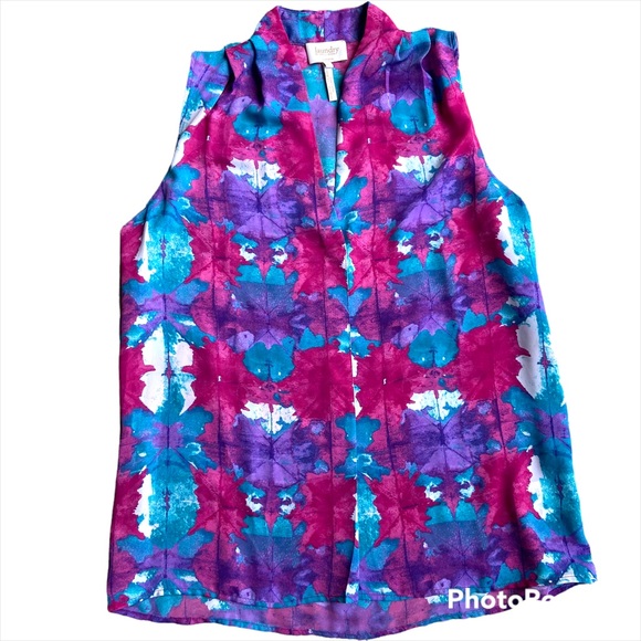 Laundry by Shelli Segal sleeveless top in vibrant pinks and blues. Size M - Picture 1 of 5